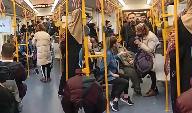 Bursa metrosunda büyük rezillik! Gençlerden yaşlı kadına hakaret...