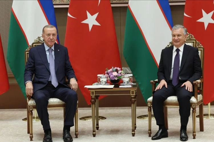 Cumhurbaşkanı Erdoğan, Cumhurbaşkanı Mirziyoyev ile görüştü